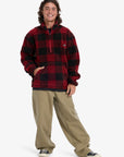 Quiksilver Mens Mercury Woodlands Half Zip Sherpa Jacket - Woodlands Biking Red