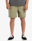 Quiksilver Mens Taxer 18" Elastic Waist Walkshorts - Aloe