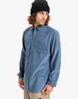 Quiksilver Mens Smoke Trail Cord Long Sleeve Shirt - China Blue - ManGo Surfing