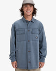 Quiksilver Mens Mohab Washed Twill Long Sleeve Shirt - Dark Navy - ManGo Surfing