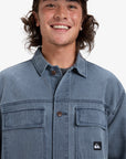 Quiksilver Mens Mohab Washed Twill Long Sleeve Shirt - Dark Navy - ManGo Surfing