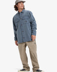 Quiksilver Mens Mohab Washed Twill Long Sleeve Shirt - Dark Navy - ManGo Surfing