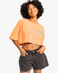 Quiksilver Womens UNI Maxi Cropped T-Shirt - Tangerine - ManGo Surfing