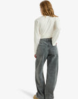 Roxy Womens Milla Wide Leg Mid Cropped Jeans - Mid Grey - ManGo Surfing