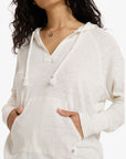Roxy Womens Destination Surf Pullover Hoodie - Snow White - ManGo Surfing