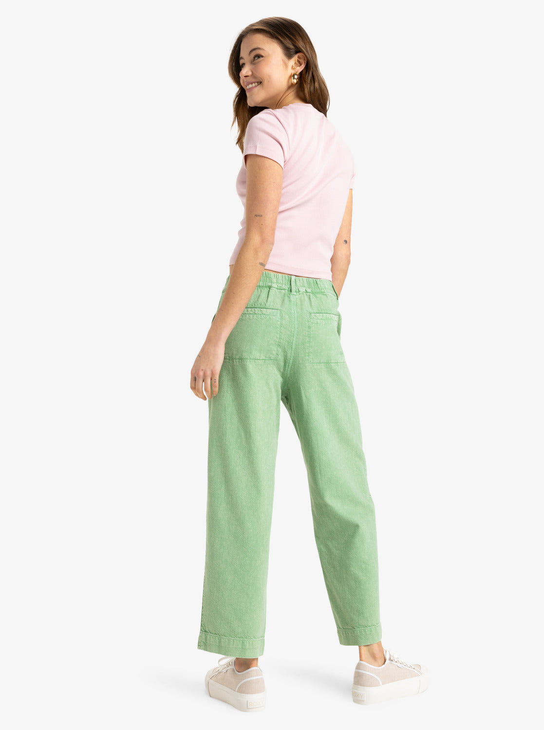 Roxy Womens Break My Soul Elastic Waist Pants - Basil - ManGo Surfing