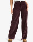Roxy Womens Surf On Cloud Corduroy Wide Leg Trousers - Huckleberry - ManGo Surfing