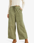 Roxy Womens Lekeitio Knit Corduroy Trousers - Oil Green - ManGo Surfing