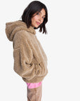 Roxy Womens City Track Oversized Hooded Zip Fleece - Woodsmoke - ManGo Surfing