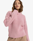 Roxy Womens Coming Home Crew Neck Sweater - Bleached Mauve