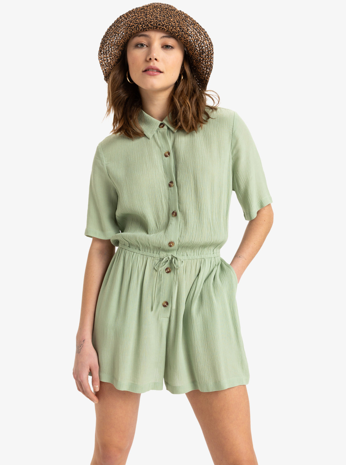 Roxy Womens Real Tomorrow Romper - Basil - ManGo Surfing