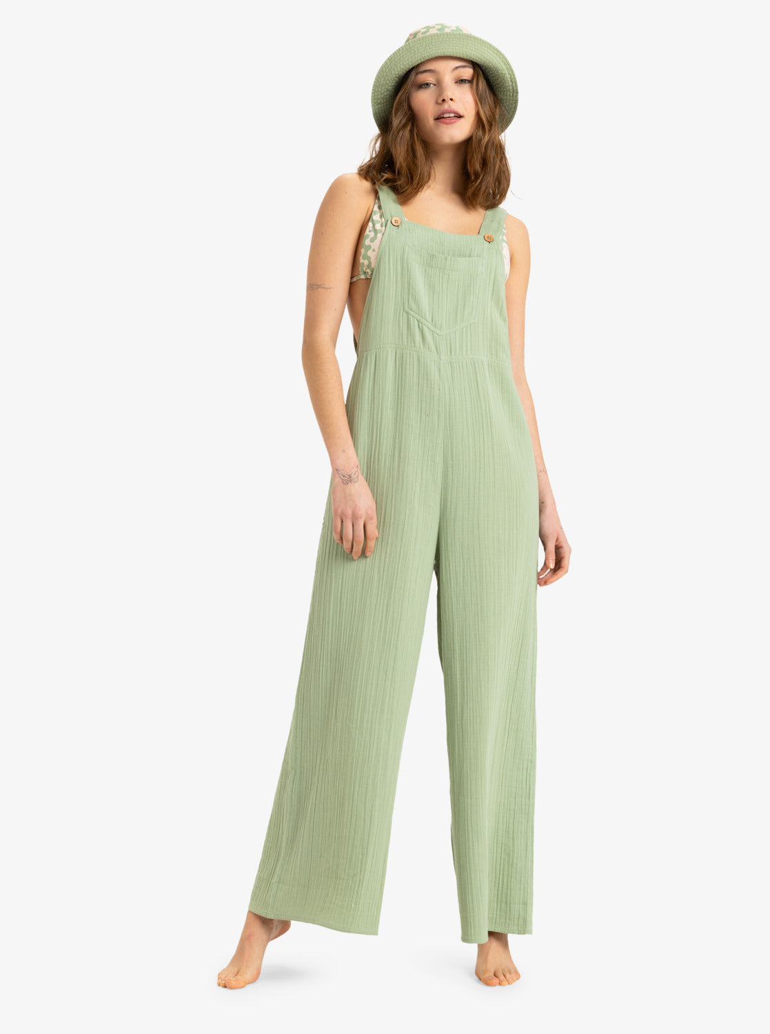 Roxy Womens Easy Isle Jumpsuit - Basil - ManGo Surfing