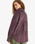 Roxy Womens Kick Back Washed Oversized Corduroy Jacket - Huckleberry