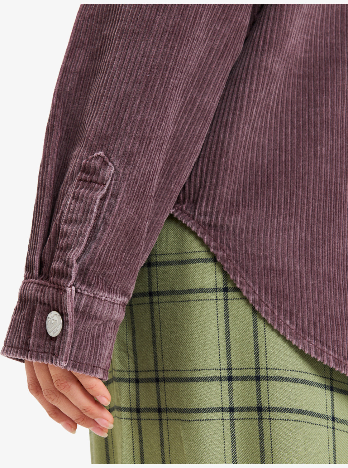 Roxy Womens Kick Back Washed Oversized Corduroy Jacket - Huckleberry