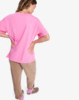 Roxy Womens Sunnyoversize Optic Wash T-Shirt - Pink Cosmos - ManGo Surfing
