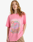 Roxy Womens Sunnyoversize Optic Wash T-Shirt - Pink Cosmos - ManGo Surfing