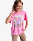 Roxy Womens Sunnyoversize Optic Wash T-Shirt - Pink Cosmos - ManGo Surfing