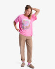 Roxy Womens Sunnyoversize Optic Wash T-Shirt - Pink Cosmos - ManGo Surfing