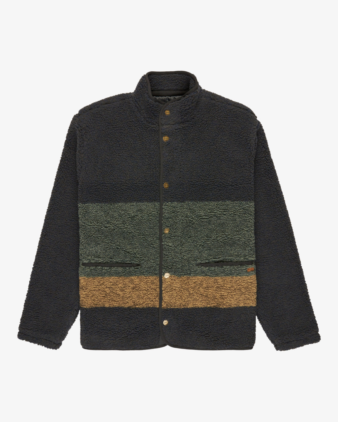 RVCA Mens Westwood Snap Fleece Top - Moody Blue