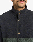 RVCA Mens Westwood Snap Fleece Top - Moody Blue