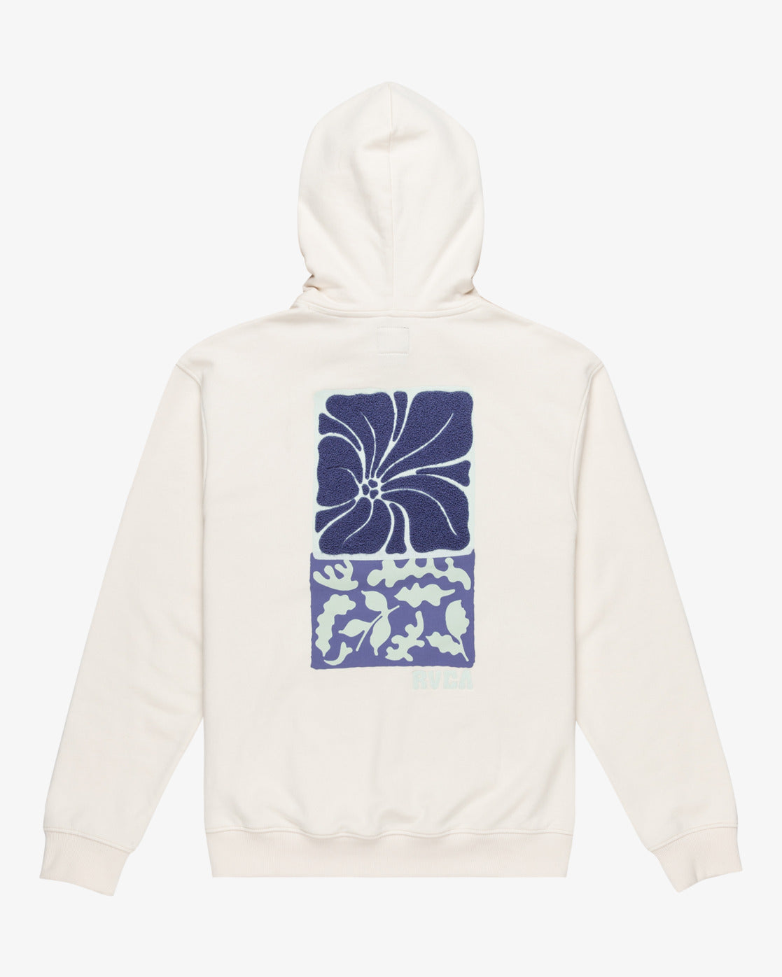 RVCA Mens Hibiscus Stamp Pullover Hoodie - Salt - ManGo Surfing
