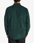 RVCA Mens Freeman Cord Long Sleeve Shirt - Hunter Green - ManGo Surfing