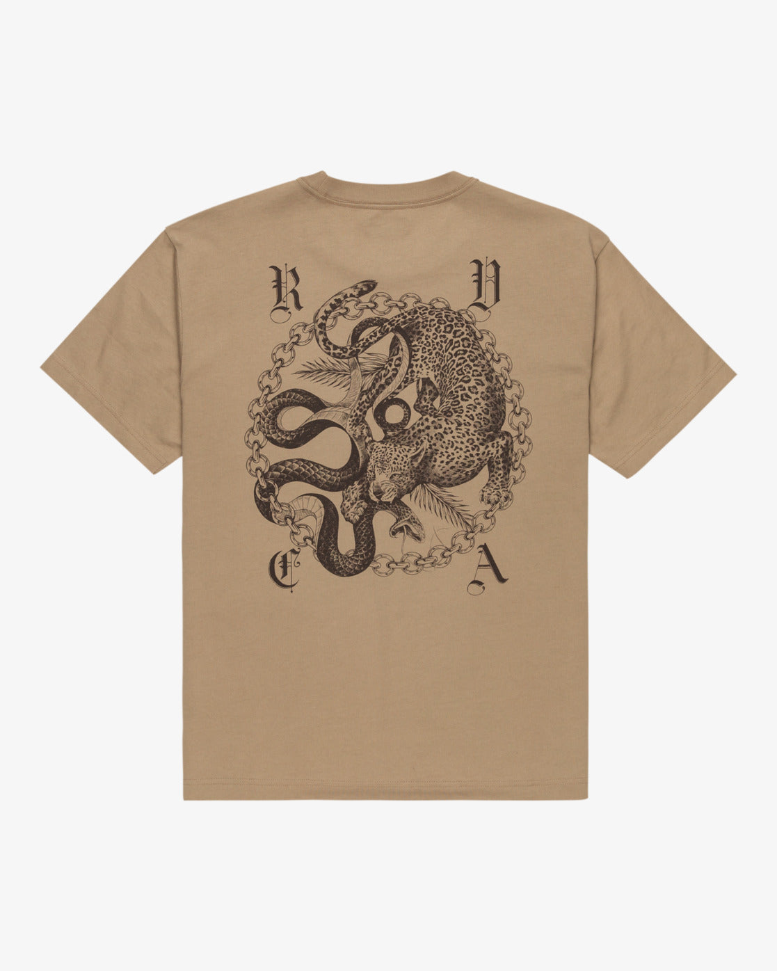 RVCA Mens Benj Battle T-Shirt - Coyote - ManGo Surfing