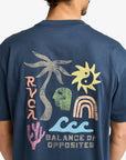 RVCA Mens Deep Think T-Shirt - Moody Blue - ManGo Surfing