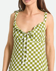 Brixton Womens The Tie Dress - Sublime Green Checkerboard