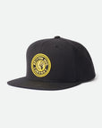 Brixton Rival MP Snapback Hat - Black/Gold