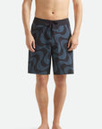 Brixton Blitz 19" Boardshorts - Black/Future Grey Warped Tile