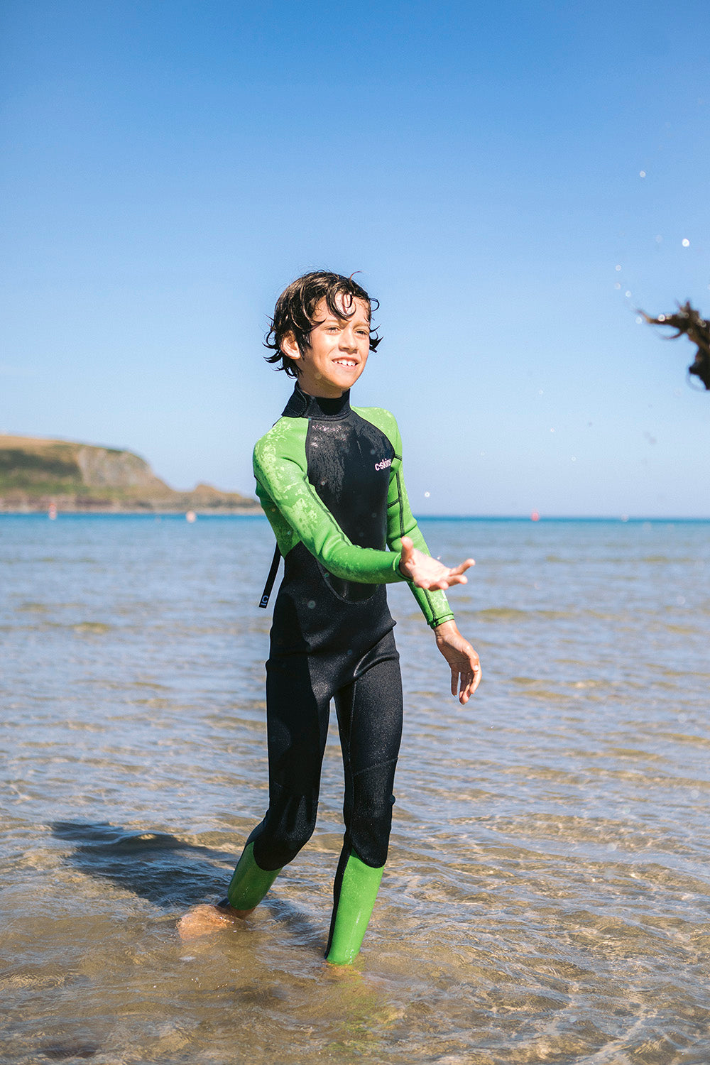 C-Skins Element 3/2 Jnr Unisex Steamer - Anthracite/Lime/Multi - ManGo Surfing