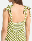 Brixton Womens The Tie Dress - Sublime Green Checkerboard