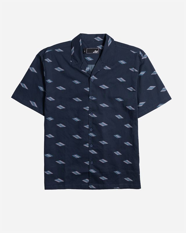Lost Mens Tapa Woven Shirt - Navy - ManGo Surfing