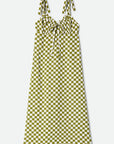 Brixton Womens The Tie Dress - Sublime Green Checkerboard