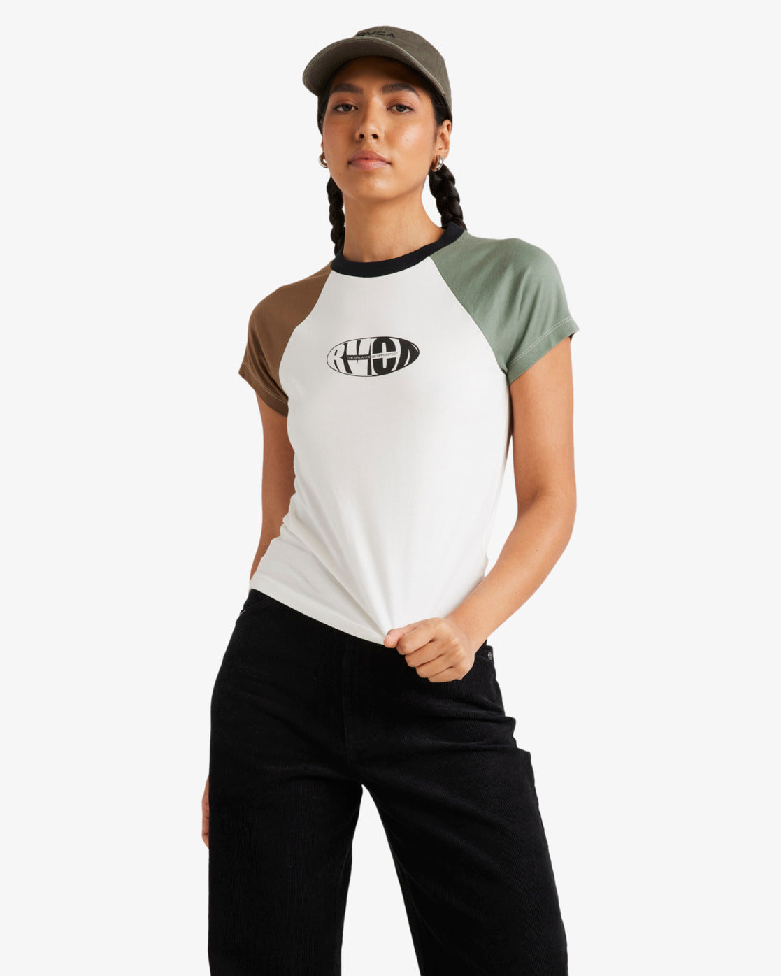 RVCA Womens Dome Shrunken T-Shirt - Salt - ManGo Surfing