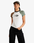 RVCA Womens Dome Shrunken T-Shirt - Salt - ManGo Surfing