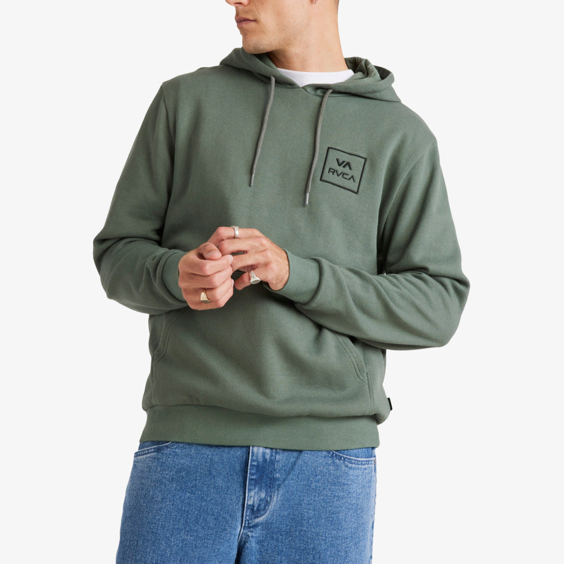 RVCA Mens All The Way Hoodie - Jade - ManGo Surfing