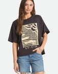 Brixton Womens Poolside Boxy Crew T-Shirt - Washed Black