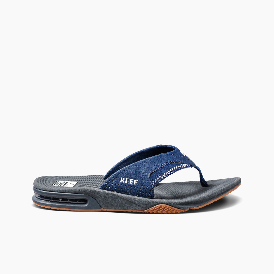 Mens Blue Reef Flip Flops Reef One Slide Summer Shoes Absolute-Snow