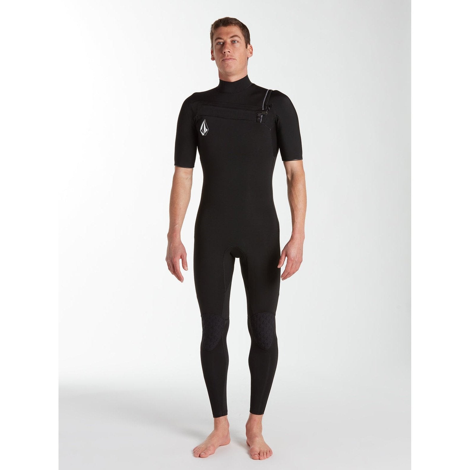 Modulator 2/2 Short Sleeve Chest Zip Spring Wetsuit - Black - ManGo Surfing