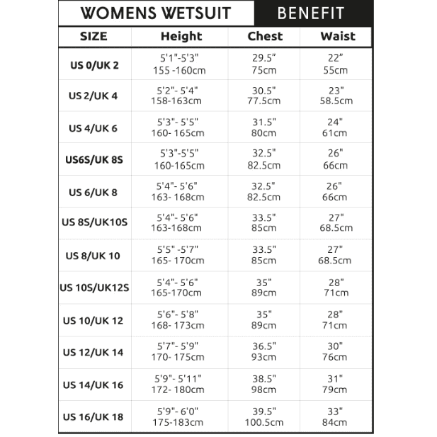 Surflite 5:4:3 mm Womens Back Zip Steamer Winter Wetsuit - Raven Black Tie - ManGo Surfing
