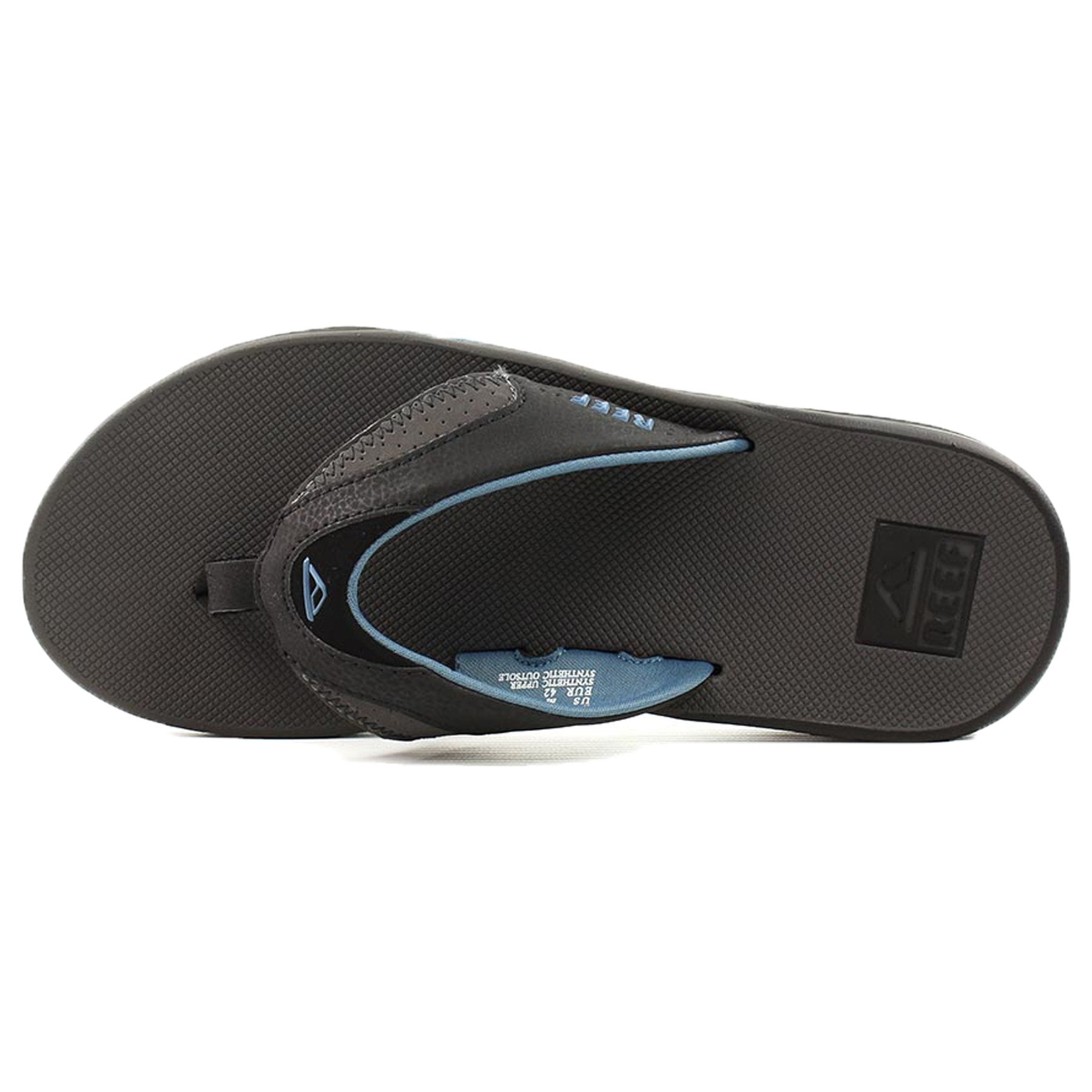 Reef Mens Fanning Flip Flops Grey Light Blue ManGo Surfing