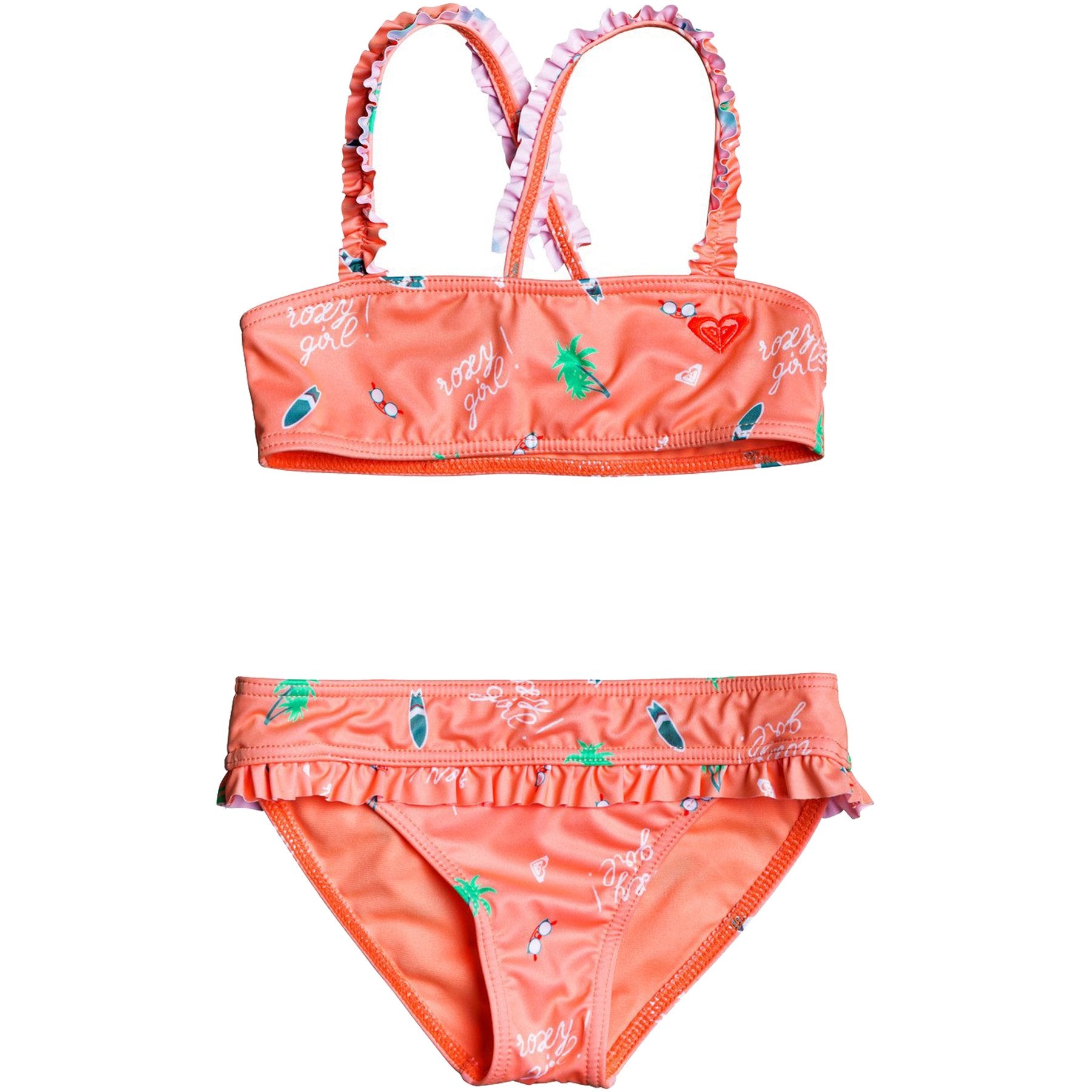 Roxy Salty But Sweet Bandeau Bikini Set Age 2 7 Souffle Summer