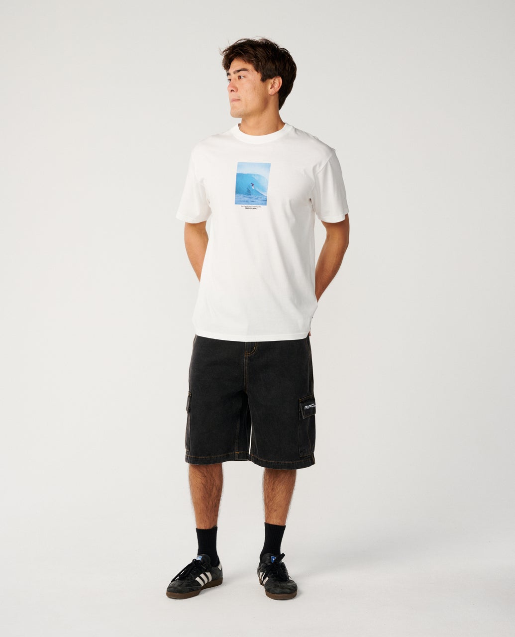 Rip Curl Mens Search Series Denim 23"Cargo Walkshorts - Washed Black