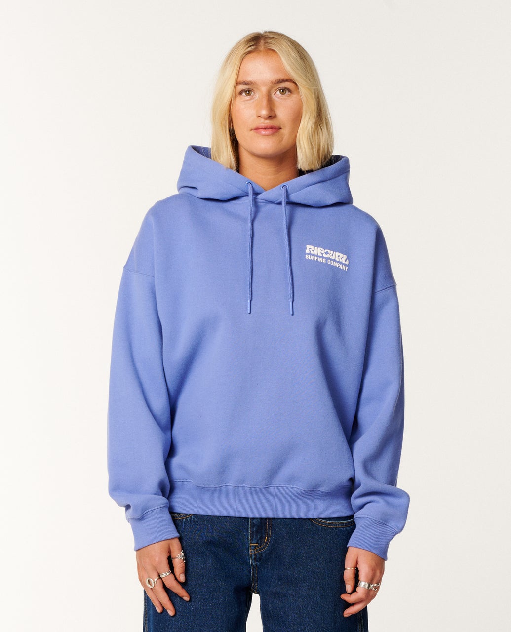 Rip Curl Womens Surf Puff Heritage Hoodie - Mid Blue