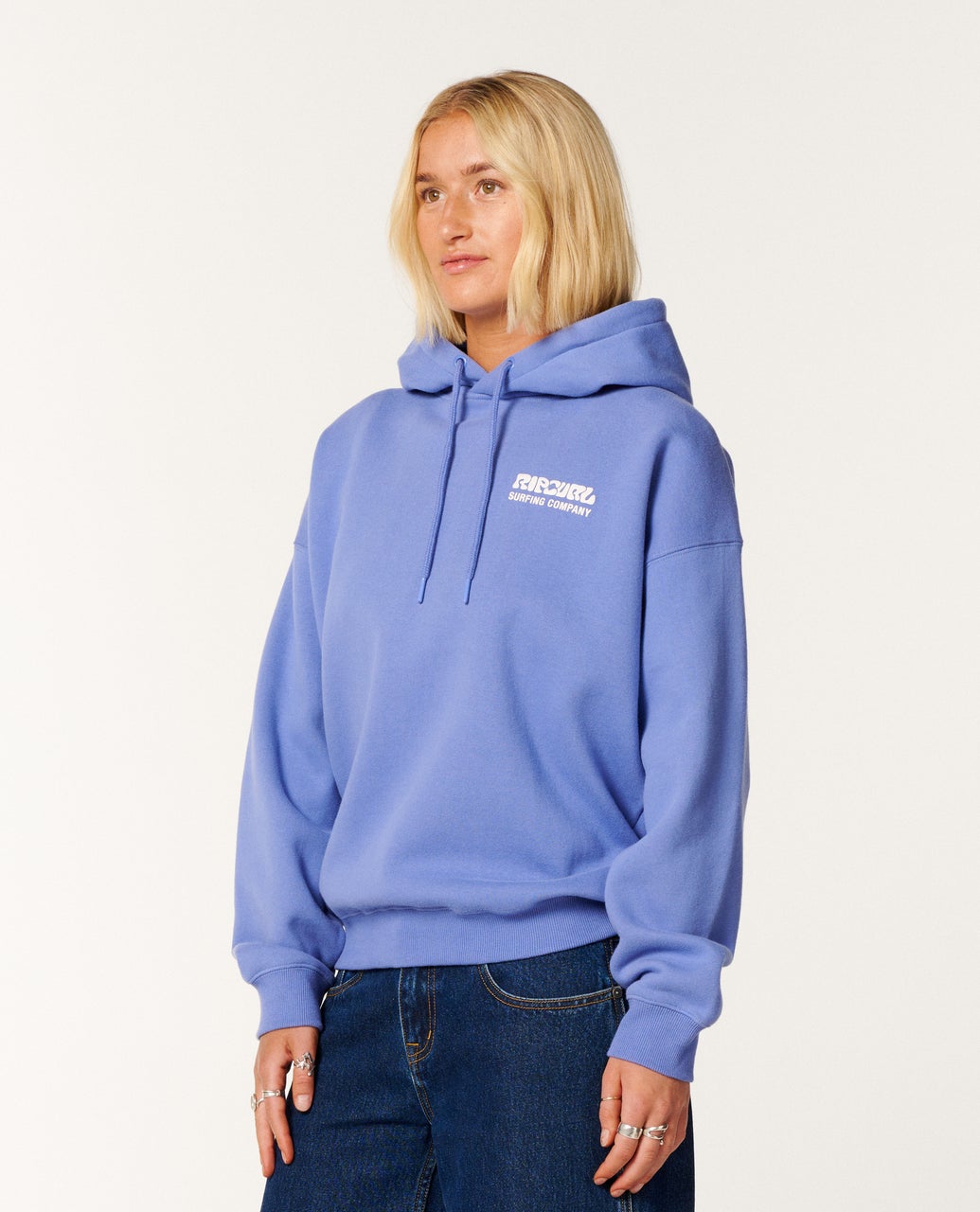 Rip Curl Womens Surf Puff Heritage Hoodie - Mid Blue