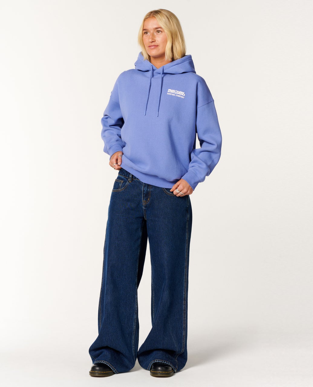 Rip Curl Womens Surf Puff Heritage Hoodie - Mid Blue