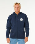 Rip Curl Mens Streamline Zip Through Fleece Hoodie - Dark Navy