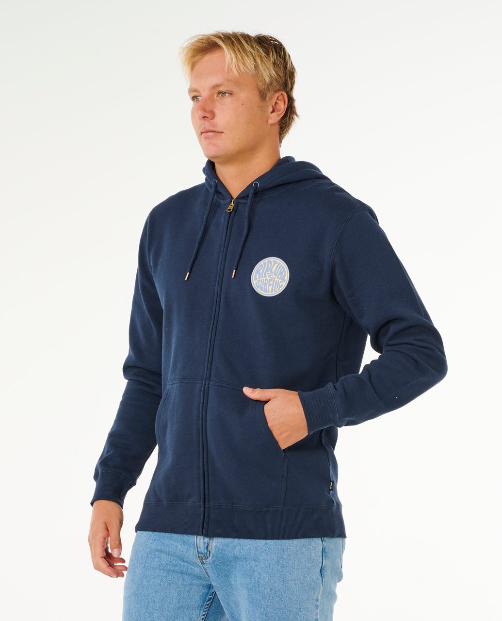Rip Curl Mens Streamline Zip Through Fleece Hoodie - Dark Navy